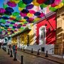 Shoppers stroll through historic Old San Juan. It is the oldest settlement within Puerto Rico and the historic colonial section of the city of San Juan.
